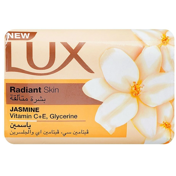 صابون لوکس اصل عربی با رایحه گل یاس درخشان کننده پوست 170 گرمی | Lux Soap for radiant skin JASMINE vitamin C+E Glycerine 170g